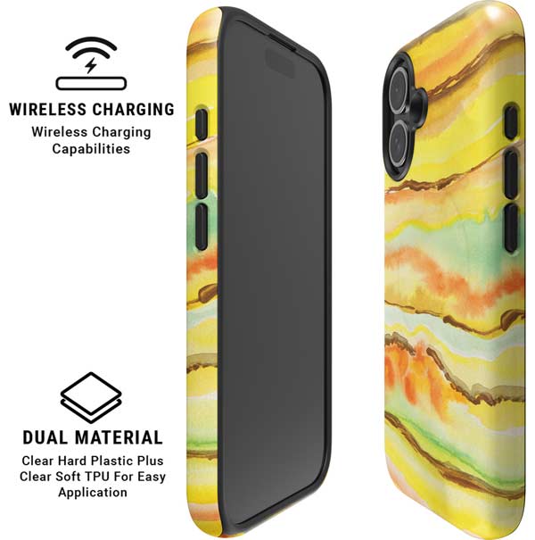Tuscan Sun Watercolor Geode iPhone 16 Magsafe Impact Case