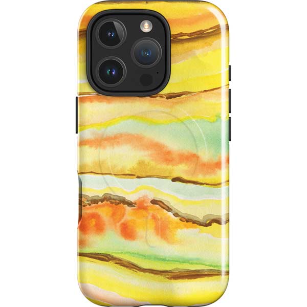 Tuscan Sun Watercolor Geode iPhone 16 Pro Max Magsafe Impact Case