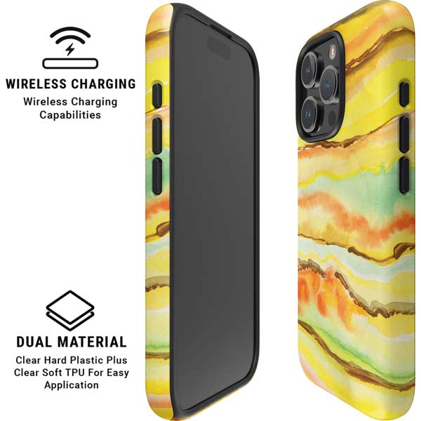 Tuscan Sun Watercolor Geode iPhone 16 Pro Max Magsafe Impact Case