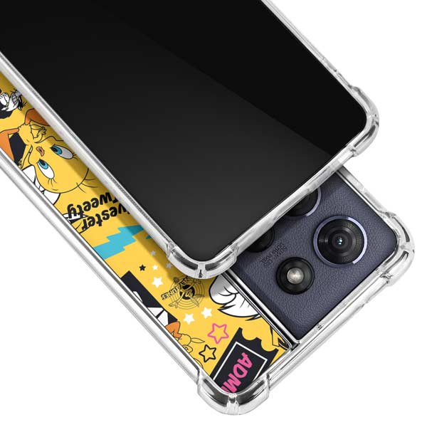 Looney Tunes Tweety and Sylvester Patches Moto G 5G (2025) Clear Case