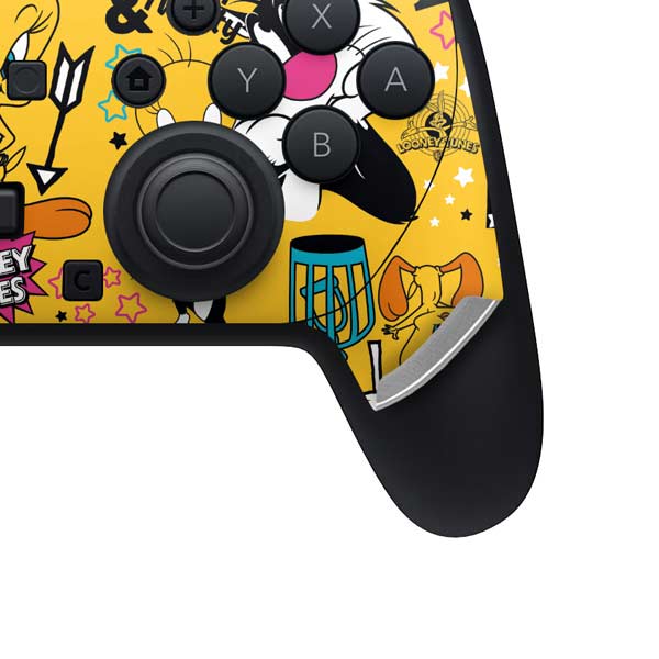 Looney Tunes Tweety and Sylvester Patches Nintendo Switch 2 (2025) Pro Controller Skin