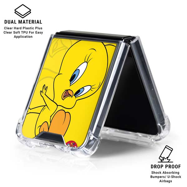Looney Tunes Tweety Bird Double Galaxy Z Flip7 Clear Case
