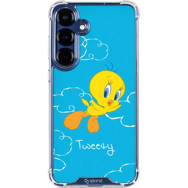 Looney Tunes Tweety Bird Flying Galaxy S25 Plus Clear Case