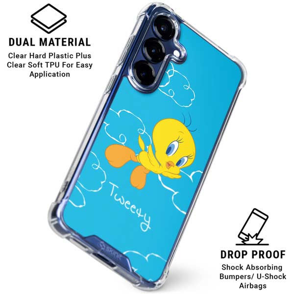Looney Tunes Tweety Bird Flying Galaxy S25 Plus Clear Case