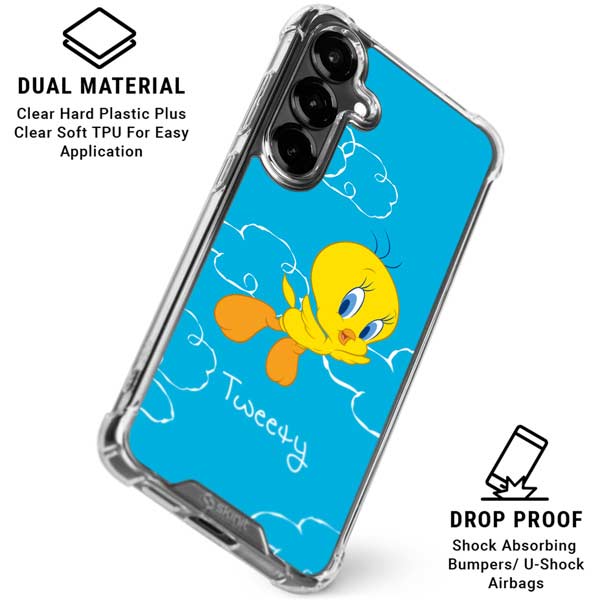Looney Tunes Tweety Bird Flying Galaxy S26 Plus Clear Case