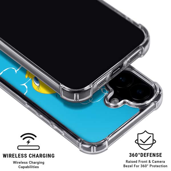 Looney Tunes Tweety Bird Flying iPhone 16 Plus Clear Case