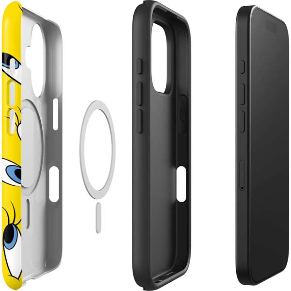 Looney Tunes Tweety Bird Super Sized Pattern iPhone 16 Plus Magsafe Impact Case