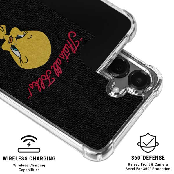 Looney Tunes Tweety Bird Thats All Folks Galaxy S26 Clear Case