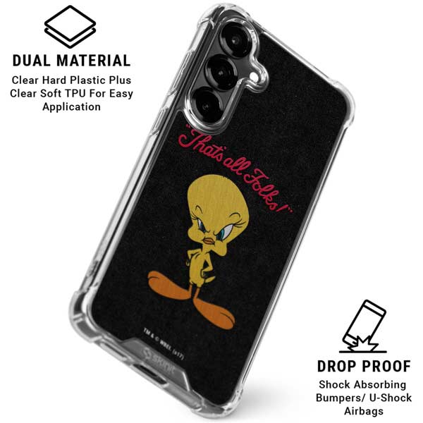 Looney Tunes Tweety Bird Thats All Folks Galaxy S26 Clear Case