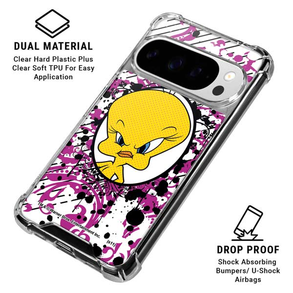 Looney Tunes Tweety Bird with Attitude Google Pixel 10 Pro Clear Case