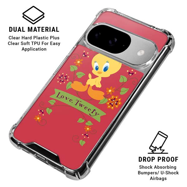 Looney Tunes Tweety Embroidered Google Pixel 10 Clear Case