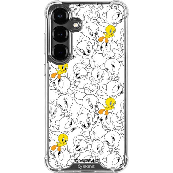 Looney Tunes Tweety Super Sized Pattern Galaxy S26 Plus Clear Case
