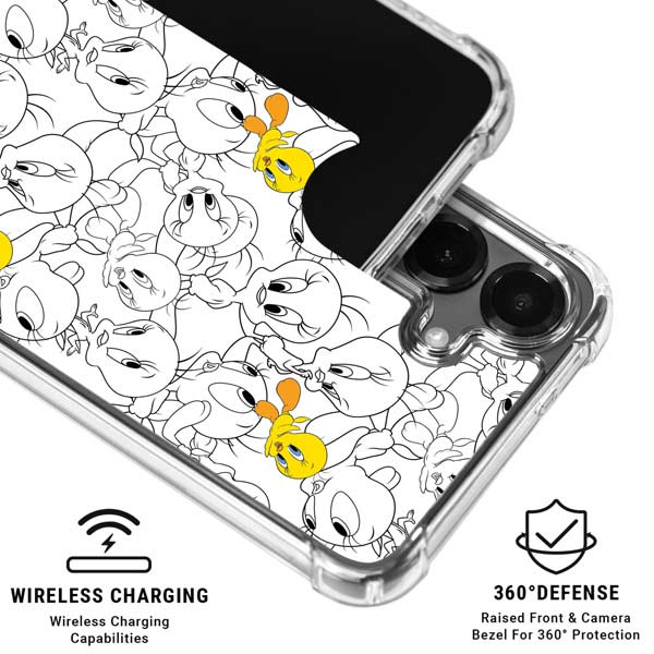 Looney Tunes Tweety Super Sized Pattern Galaxy S26 Plus Clear Case