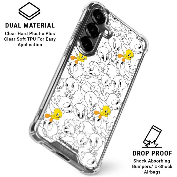 Looney Tunes Tweety Super Sized Pattern Galaxy S26 Plus Clear Case