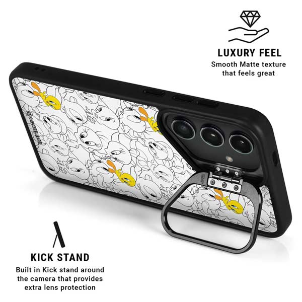 Looney Tunes Tweety Super Sized Pattern Galaxy S26 Ultra Kickstand Case