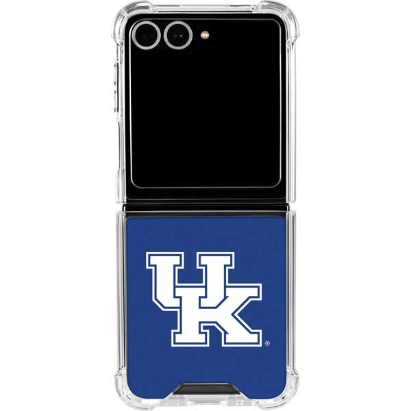 University of Kentucky UK on Blue Galaxy Z Flip7 Clear Case