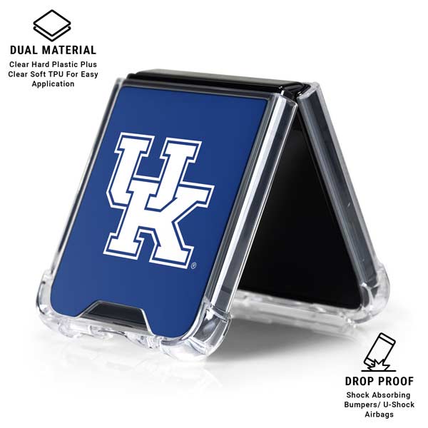 University of Kentucky UK on Blue Galaxy Z Flip7 Clear Case