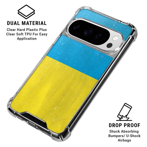 Ukraine Flag Distressed Google Pixel 10 Pro XL Clear Case