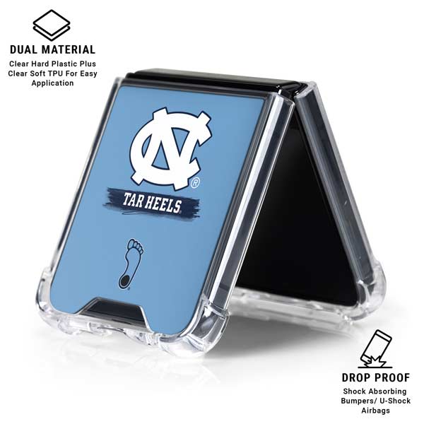 University of North Carolina UNC Tar Heels Galaxy Z Flip7 Clear Case