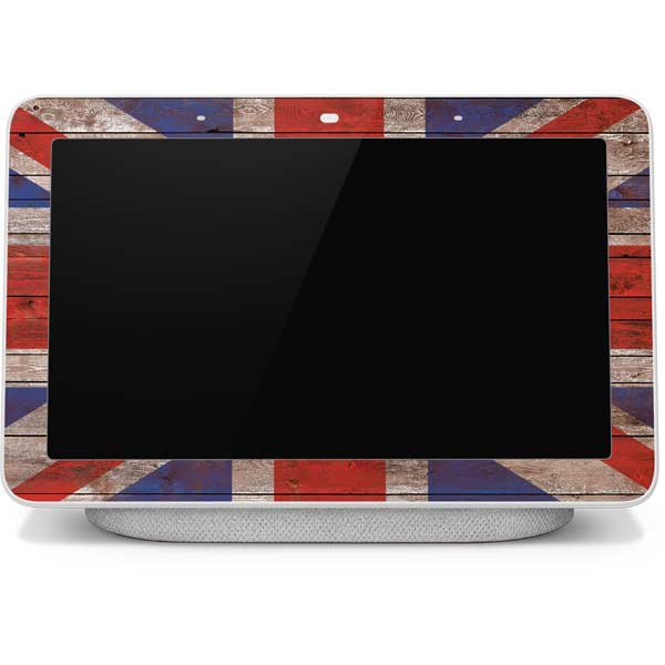 United Kingdom Flag Dark Wood Google Home Hub Skin