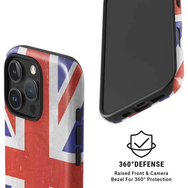 United Kingdom Flag Distressed iPhone 16 Pro Magsafe Impact Case