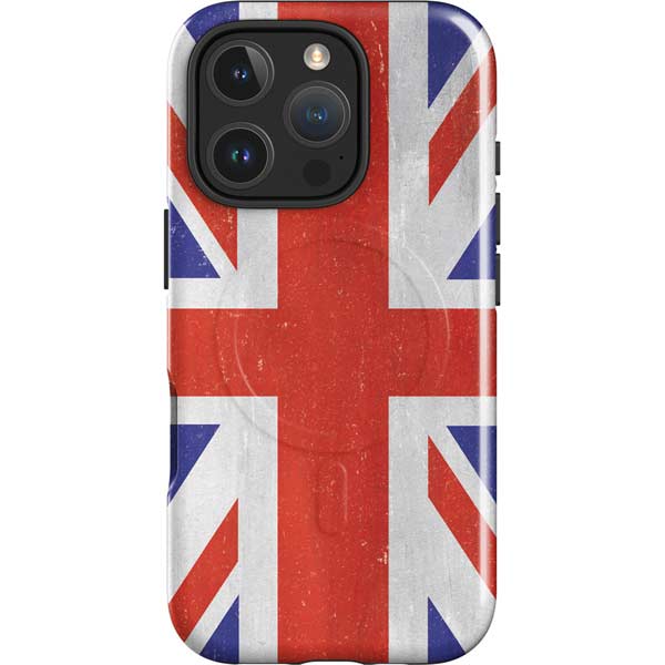 United Kingdom Flag Distressed iPhone 16 Pro Max Magsafe Impact Case