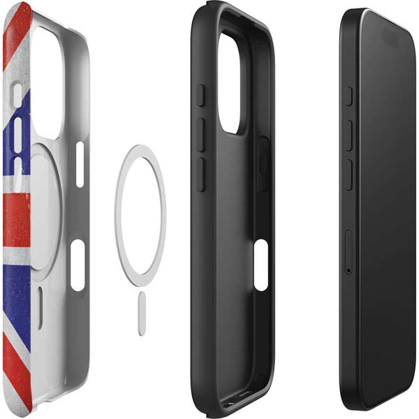 United Kingdom Flag Distressed iPhone 16 Pro Max Magsafe Impact Case