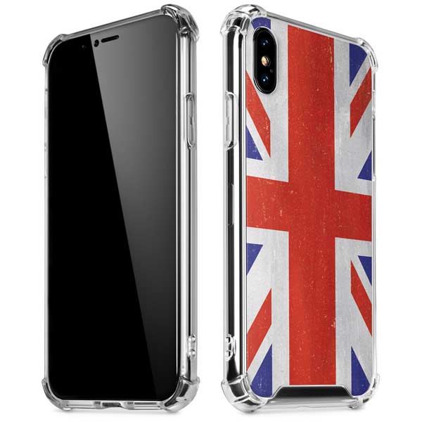 United Kingdom Flag Distressed iPhone X/XS Clear Case