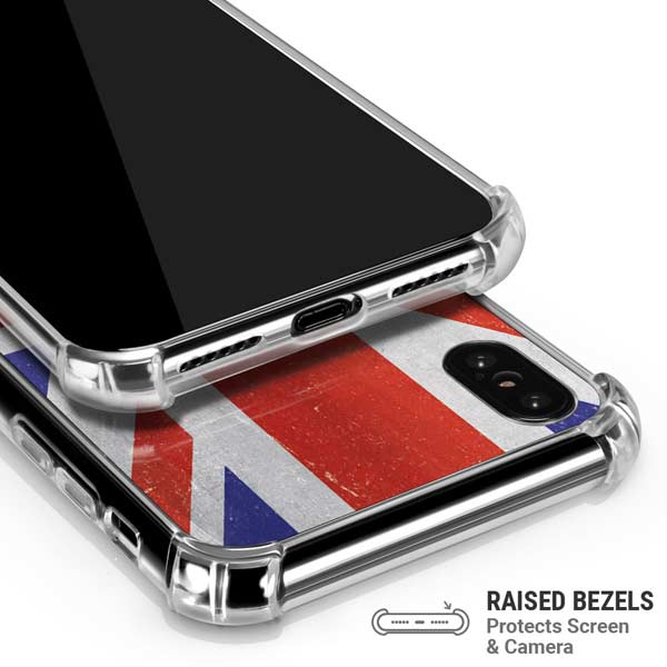 United Kingdom Flag Distressed iPhone X/XS Clear Case