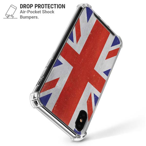 United Kingdom Flag Distressed iPhone X/XS Clear Case