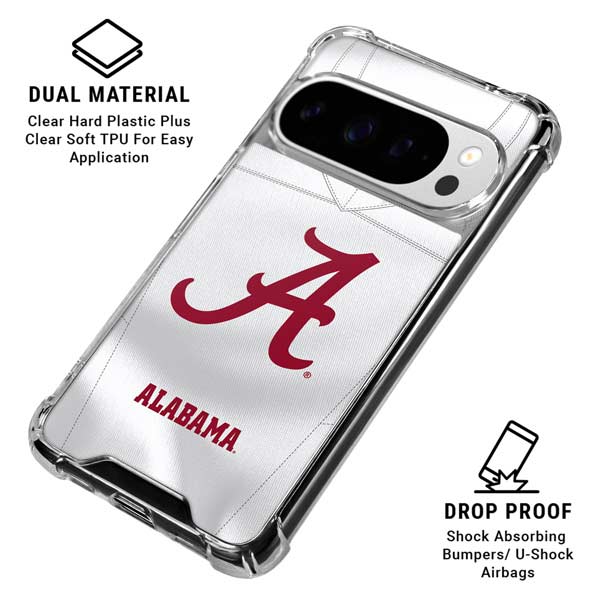 University of Alabama White Jersey Google Pixel 10 Pro Clear Case
