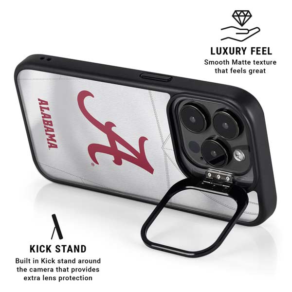 University of Alabama White Jersey iPhone 14 Pro Kickstand Case