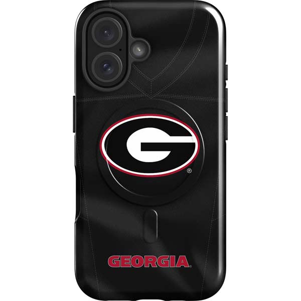 University of Georgia Black Jersey iPhone 16 Plus Magsafe Impact Case