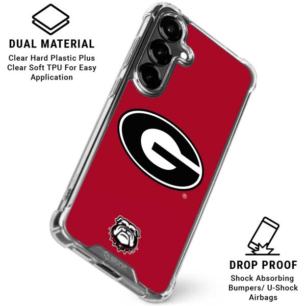 University of Georgia Logo Red Galaxy S26 Plus Clear Case
