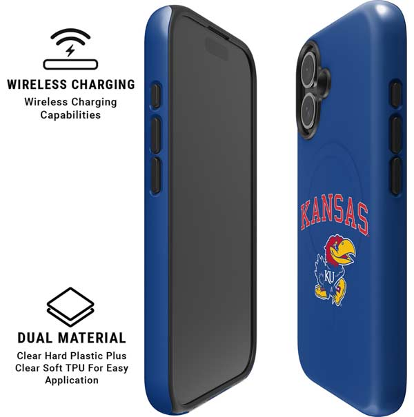 University of Kansas Collegiate Text iPhone 16 Magsafe Impact Case