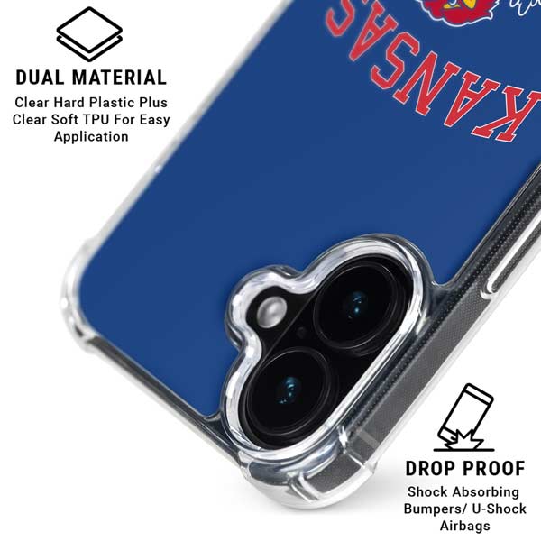 University of Kansas Collegiate Text iPhone 17 Clear Case