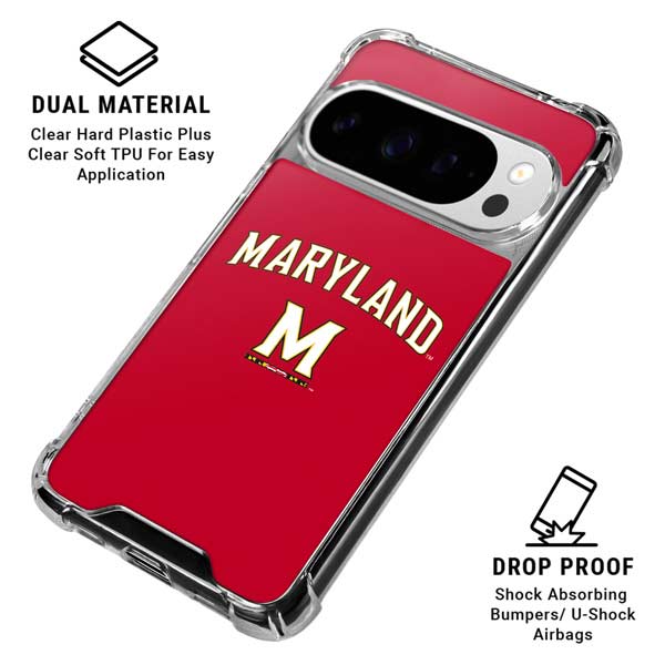 University of Maryland Collegiate Text Red Google Pixel 10 Pro XL Clear Case