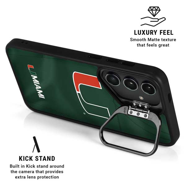 University of Miami Green Jersey Galaxy S26 Ultra Kickstand Case