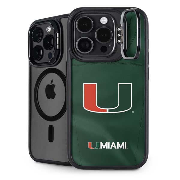 University of Miami Green Jersey iPhone 14 Pro Kickstand Case