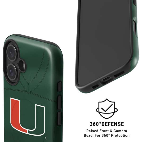 University of Miami Green Jersey iPhone 16 Magsafe Impact Case