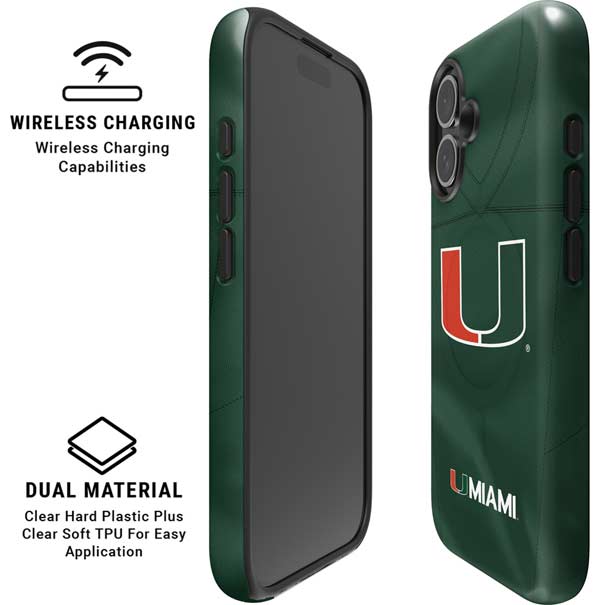 University of Miami Green Jersey iPhone 16 Magsafe Impact Case