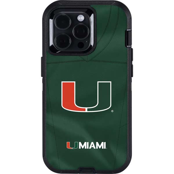 University of Miami Green Jersey Otterbox Defender iPhone Skin
