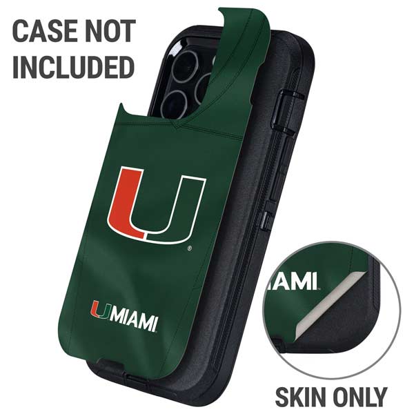 University of Miami Green Jersey Otterbox Defender iPhone Skin