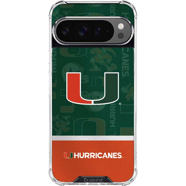 University of Miami U Hurricanes Google Pixel 10 Pro XL Clear Case