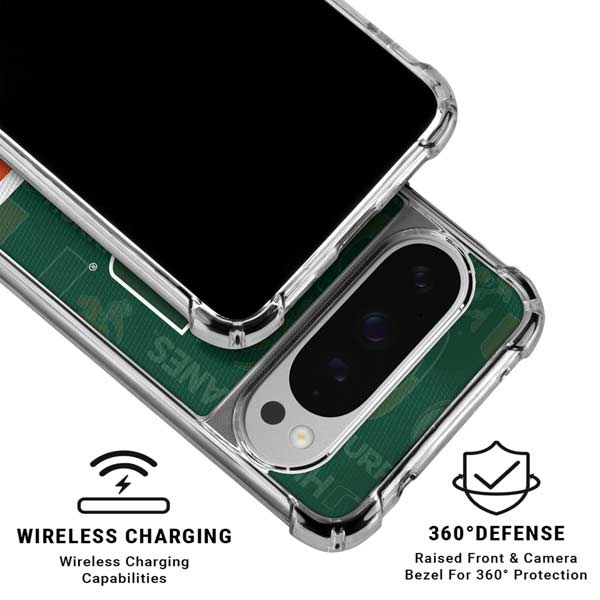 University of Miami U Hurricanes Google Pixel 10 Pro XL Clear Case