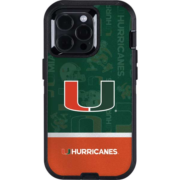 University of Miami U Hurricanes Otterbox Defender iPhone Skin