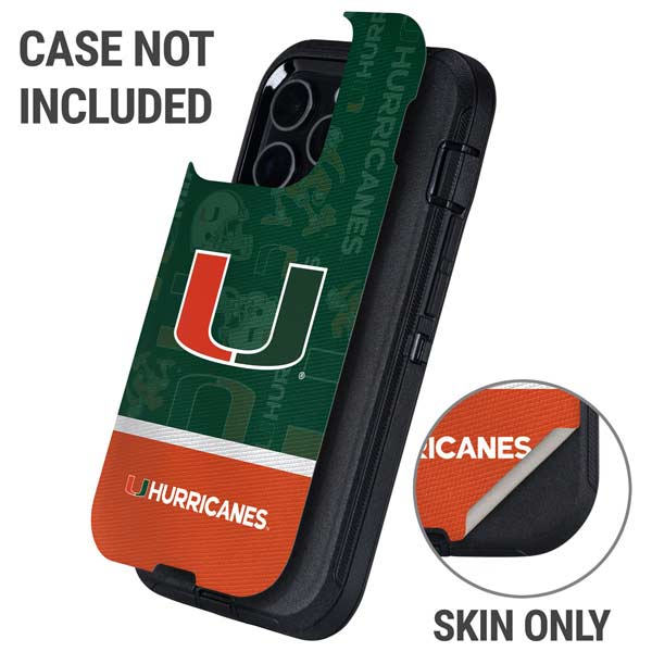 University of Miami U Hurricanes Otterbox Defender iPhone Skin
