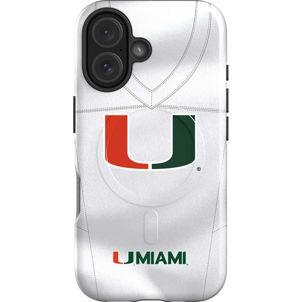 University of Miami White Jersey iPhone 16 Plus Magsafe Impact Case