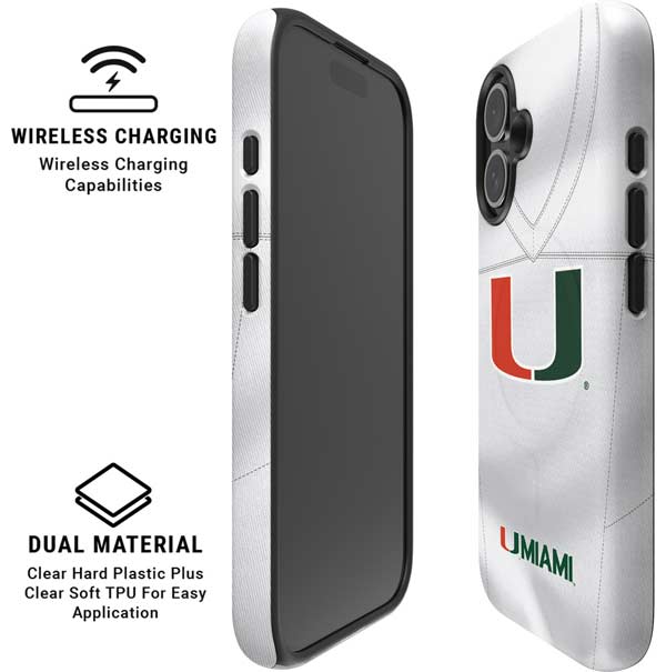 University of Miami White Jersey iPhone 16 Plus Magsafe Impact Case