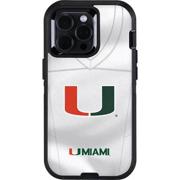 University of Miami White Jersey Otterbox Defender iPhone Skin